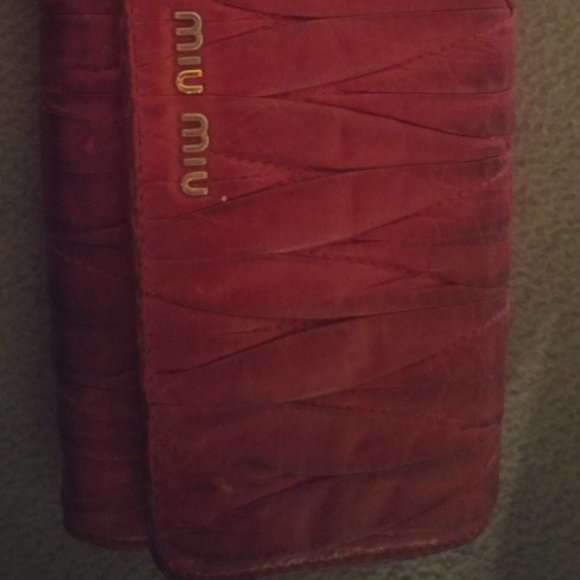 Long pink gold Miu Mui prada clutch leather wallet - Picture 3 of 8
